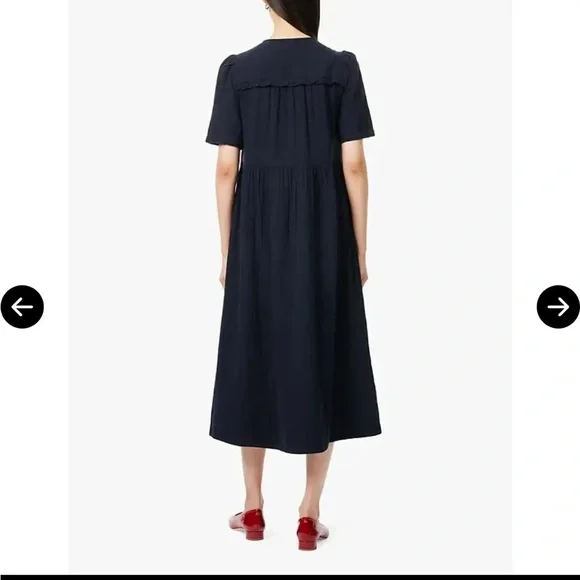 ME+EM Cheesecloth V-Neck Cotton‎ Shirt Dress